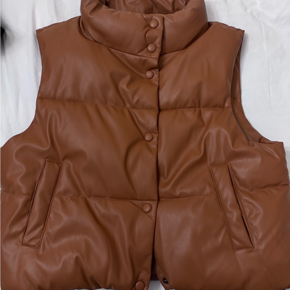Brown Women's Puffer Vest